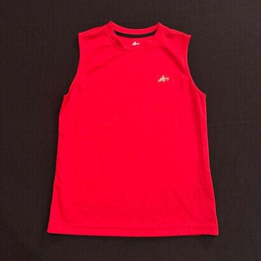 Athletech 100% Polyester Red Sleeveless Tee shirt Boys Size Large 10/12